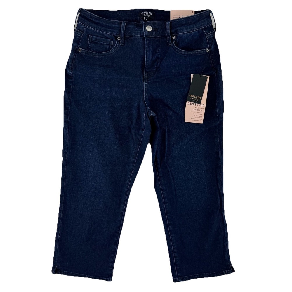 NYDJ Curves 360 Slim Straight Capri Denim Jeans Size 4 Regular Mesquite Blue